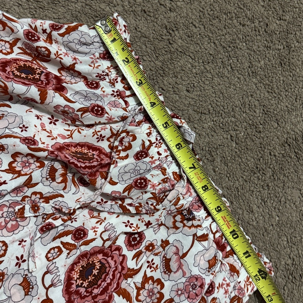 Merokeety Skirt-Rayon-Boho Chic-Floral-Sz S-Reds/White-EUC-Like New - Picture 11 of 14
